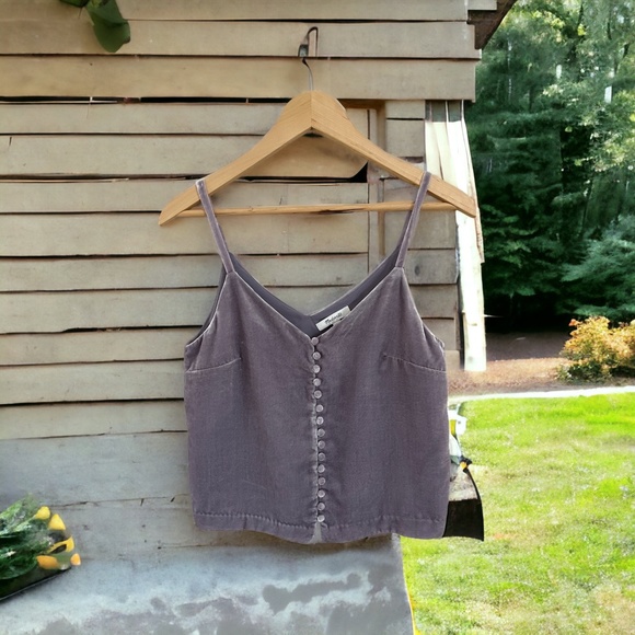 Madewell Tops - Madewell Women's Lavender Velvet Crop Tank